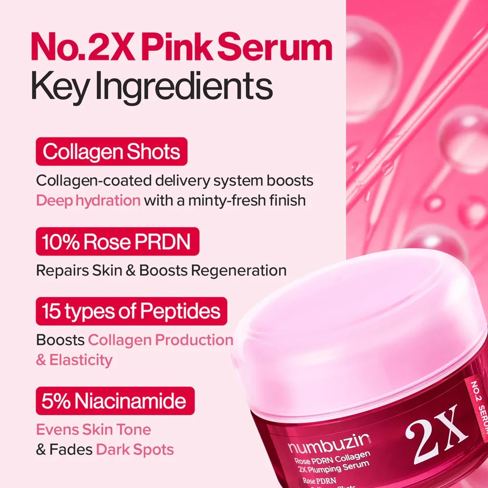 No.2 Rose PDRN Collagen 2X Plumping Serum