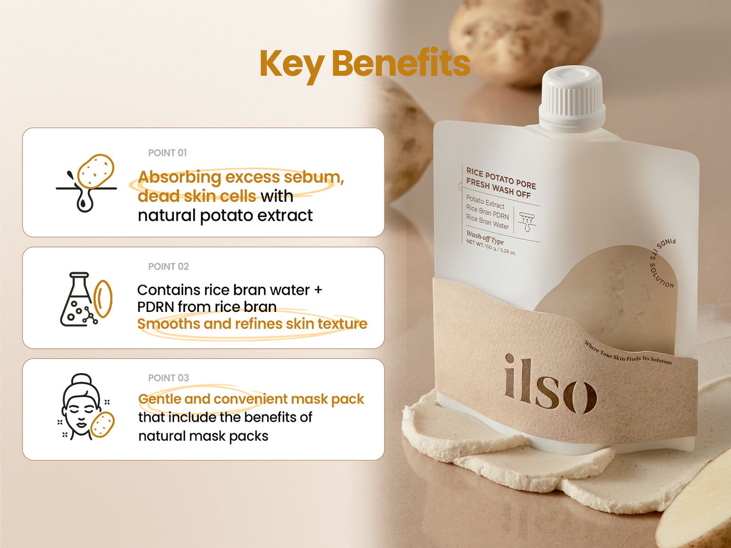 Rice Potato Pore Fresh Wash-Off Face Mask