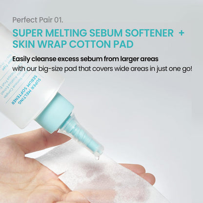 SUPER MELTING SEBUM SOFTENER 150 ML with 40 Skin Wrap Cotton Pads included